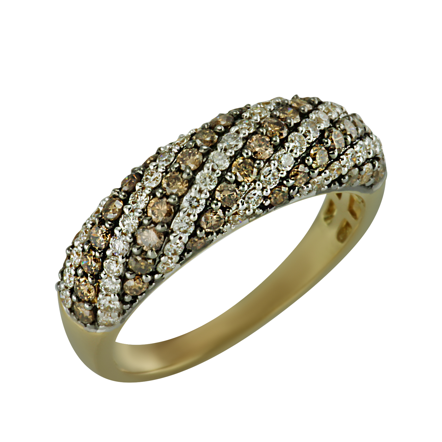 Золотое кольцо с цветными драгоценными камнями R132-PSR35282R 