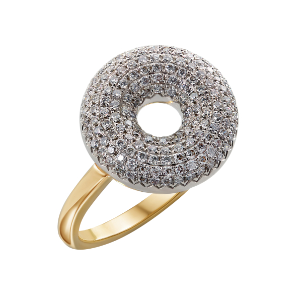 Золотое кольцо с бриллиантами R101-R49142WY 