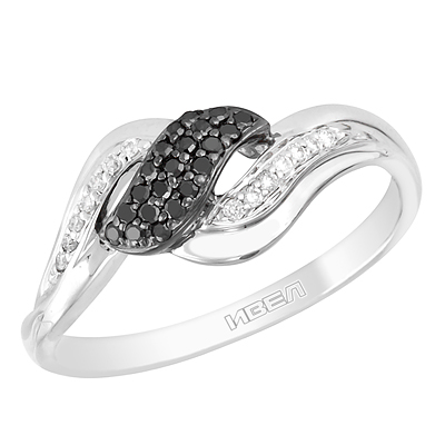 Золотое кольцо с бриллиантами R1402-PSR39405WBL 