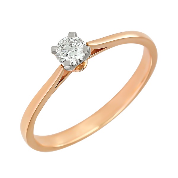 Помолвочное золотое кольцо с бриллиантами R125-YT107072YAR 