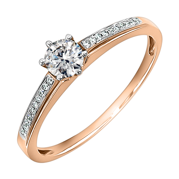 Помолвочное золотое кольцо с бриллиантами R1402-HOR35934R 