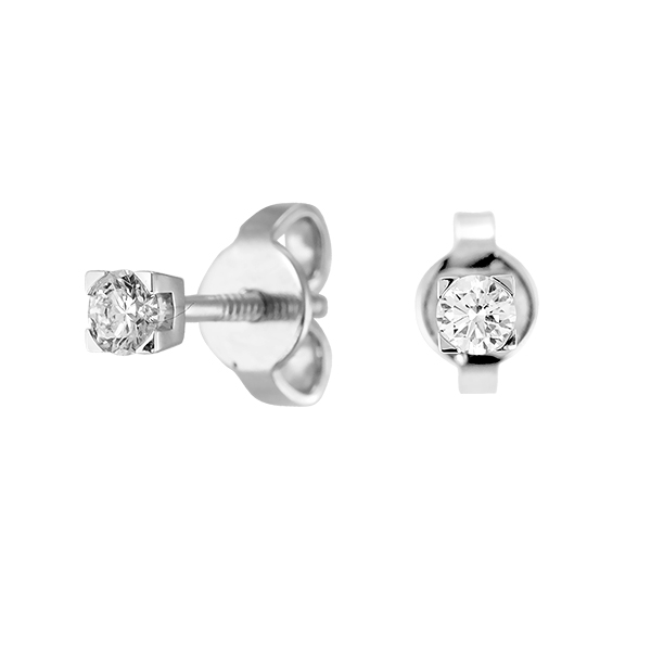 Золотые серьги с бриллиантами E116-301-15-W