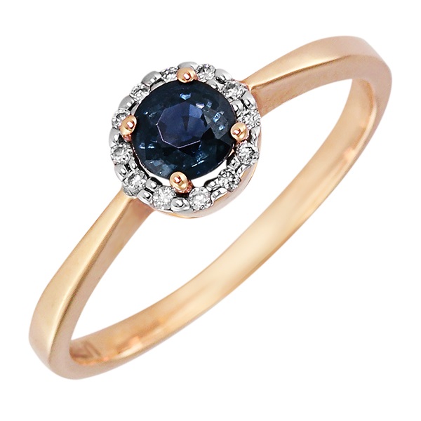 Золотое кольцо с бриллиантами и цветными драгоценными камнями R13-K35159AQRS