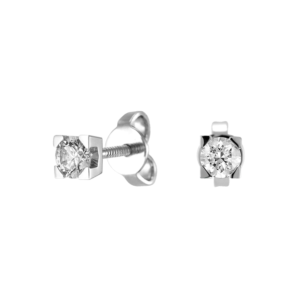 Золотые серьги с бриллиантами E116-301-25-W