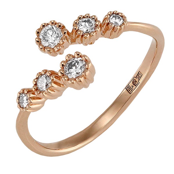 Золотое кольцо с бриллиантами R101-R42083R 