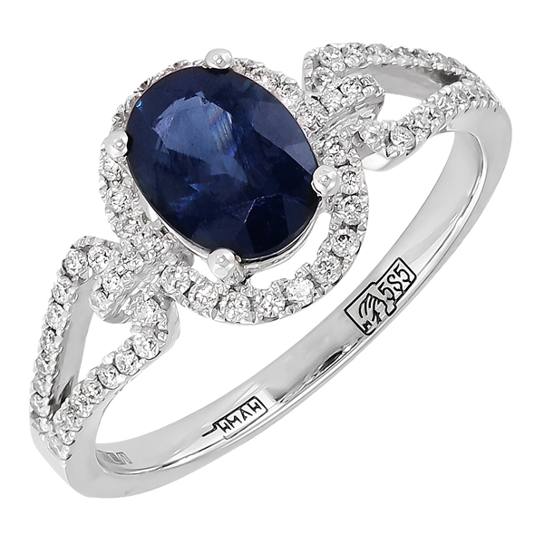 Золотое кольцо с бриллиантами и цветными драгоценными камнями R139-EDR15186WS