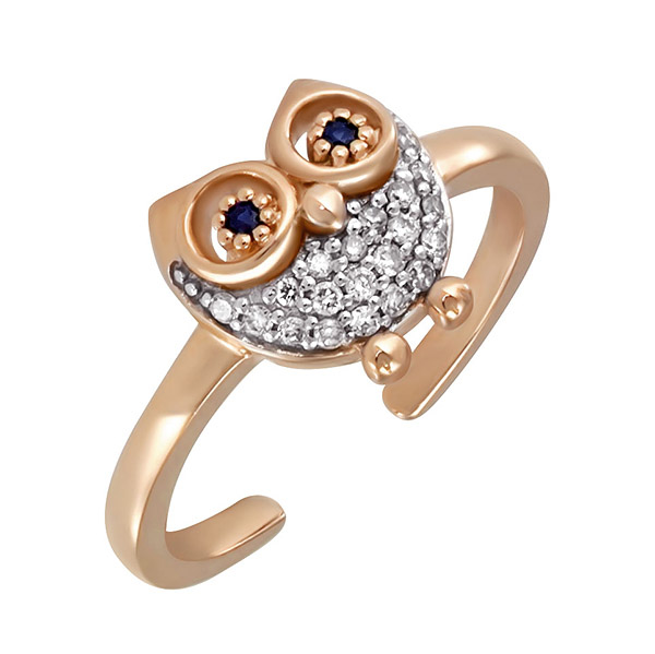 Золотое кольцо с бриллиантами и цветными драгоценными камнями R127-KL00272ARS