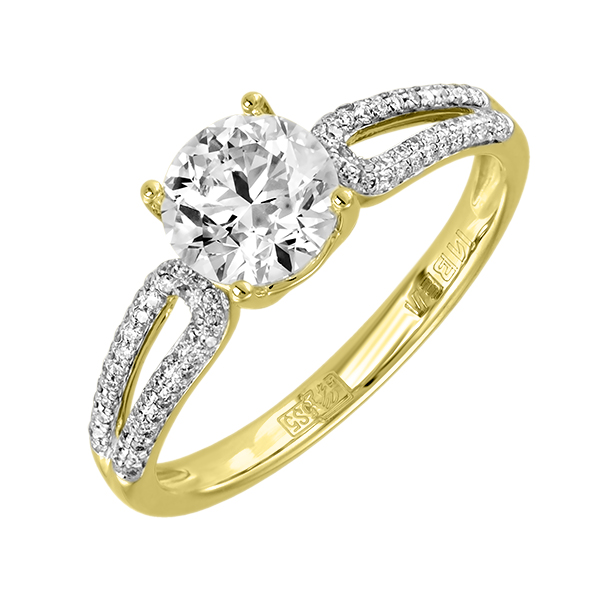 Золотое кольцо с бриллиантами GLR14398 