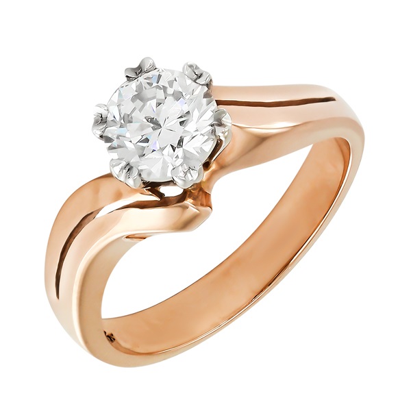 Помолвочное золотое кольцо с бриллиантами R14-DK1082BR 