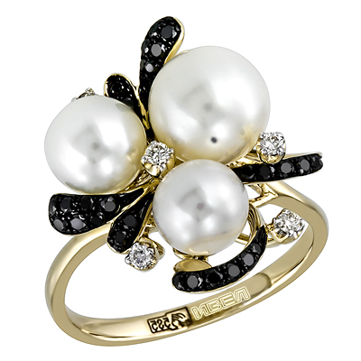 Золотое кольцо с цветными бриллиантами R1402-K153177KYBL 