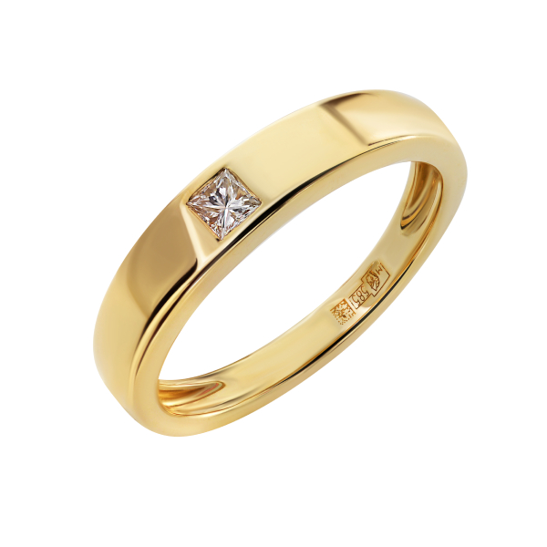 Золотое кольцо с бриллиантом r101-r46978y 
