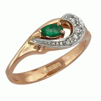 Золотое кольцо с бриллиантами и цветными драгоценными камнями R1402-ZZEK015RE