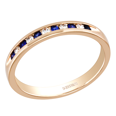 Обручальное золотое кольцо с бриллиантами 4C0101 