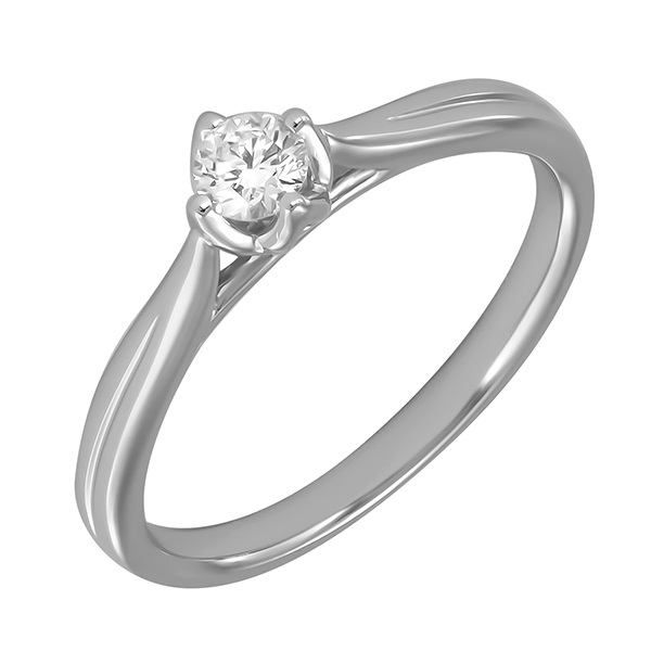 Помолвочное золотое кольцо с бриллиантами R101-R35032W 