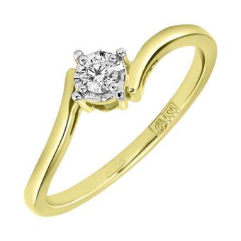 Золотое кольцо с бриллиантом 4dei3470