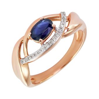 Золотое кольцо с бриллиантами и цветными драгоценными камнями R1402-PSR47305RS