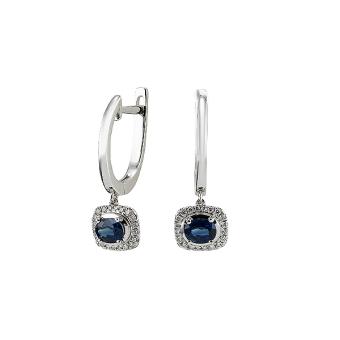 Золотые серьги с бриллиантами и цветными драгоценными камнями E101-E49824BWS