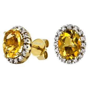 Золотые серьги с бриллиантами K35319B