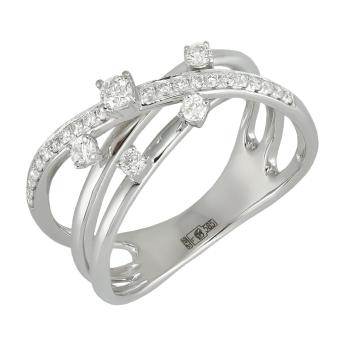 Золотое кольцо с бриллиантами R101-R39613W 