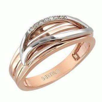 Золотое кольцо с бриллиантами 1JPM383 