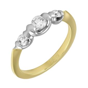 Золотое кольцо с бриллиантами 1KPM408 