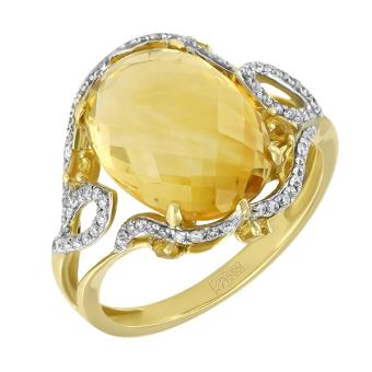 Золотое кольцо с бриллиантами и полудрагоценными камнями R123-AR48335YCI 