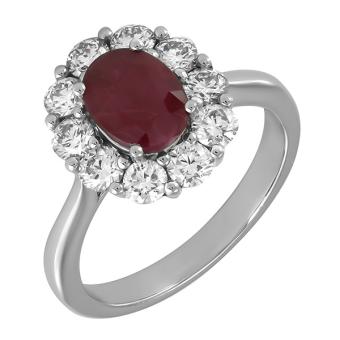 Золотое кольцо с бриллиантами и цветными драгоценными камнями R139-R18541WR
