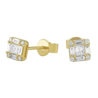 Золотые серьги с бриллиантами E101-E43583AY