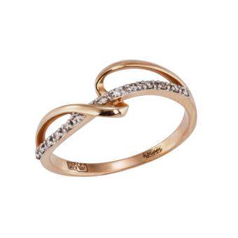 Золотое кольцо с бриллиантами R135-CRAKEQR 