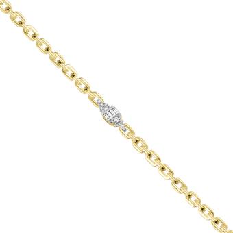 Золотой мягкий браслет с бриллиантами B101-B48361YW