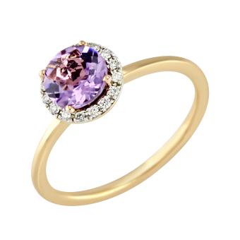 Золотое кольцо с бриллиантами и полудрагоценными камнями K193026A 