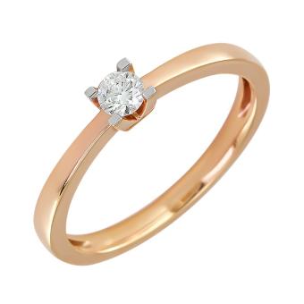  Золотое кольцо с бриллиантом crasvt