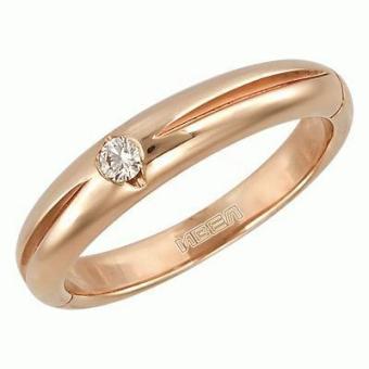 Обручальное золотое кольцо с бриллиантами 1JPM86 
