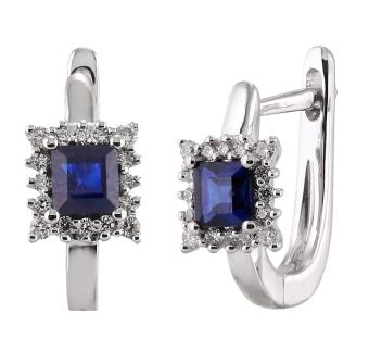 Золотые серьги с бриллиантами и цветными драгоценными камнями E101-EY12256