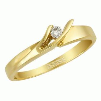  Золотое кольцо с бриллиантом 1kpm448