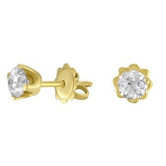 Золотые серьги с бриллиантами E15-SS1912BY