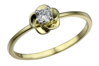  Золотое кольцо с бриллиантом a1r25606