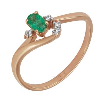 Золотое кольцо с бриллиантами и цветными драгоценными камнями R1402-AR46152RE
