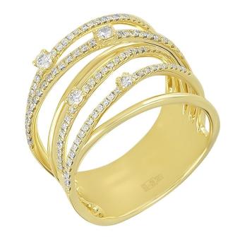 Золотое кольцо с бриллиантами R101-R39954Y 