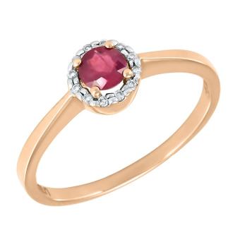 Золотое кольцо с бриллиантами и цветными драгоценными камнями R1402-K35159AQRR