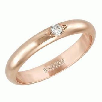 Обручальное золотое кольцо с бриллиантами 1JPM291 