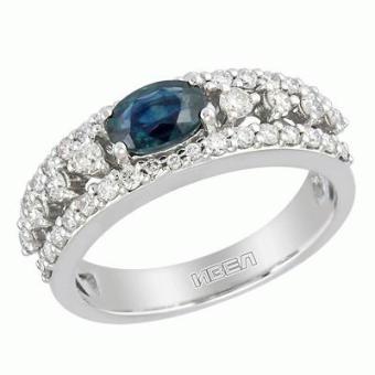 Золотое кольцо с бриллиантами и цветными драгоценными камнями K27363A