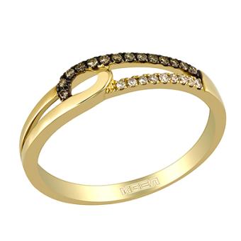 Золотое кольцо с цветными бриллиантами EDR14351R 