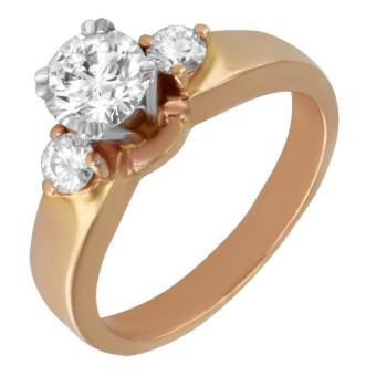 Помолвочное золотое кольцо с бриллиантами DK1113 