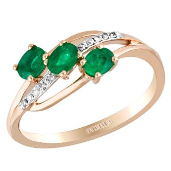 Золотое кольцо с бриллиантами и цветными драгоценными камнями AR46583
