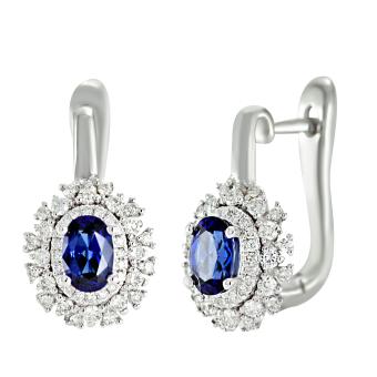 Золотые серьги с бриллиантами и цветными драгоценными камнями E139-S00729EWS