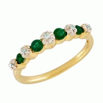 Золотое кольцо с бриллиантами и цветными драгоценными камнями K35044AQ