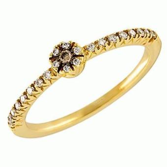 Золотое кольцо с цветными бриллиантами AL214 