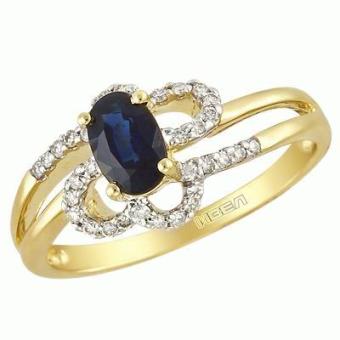 Золотое кольцо с бриллиантами и цветными драгоценными камнями AR46259