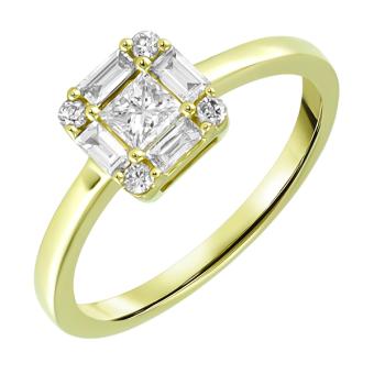 Золотое кольцо с бриллиантами R101-RE43583AY 